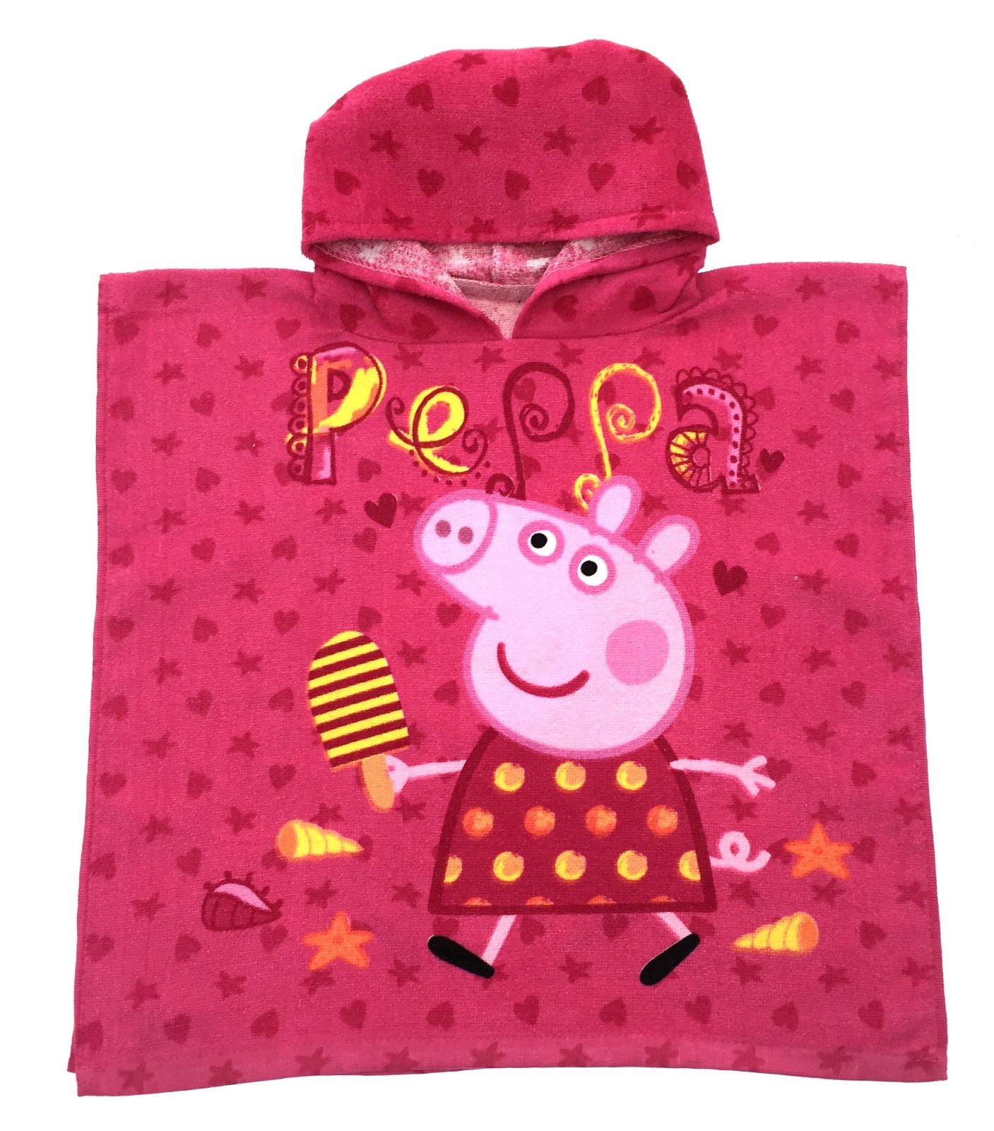 Kids Official Character Ponchos Hooded Beach Bath Towels Girls Boys